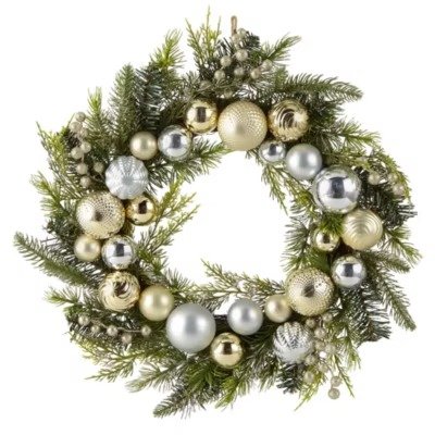 20" Silver Ornament Indoor Christmas Wreath
