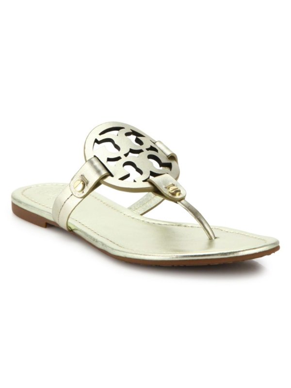 - Miller Metallic Leather Thong Sandals