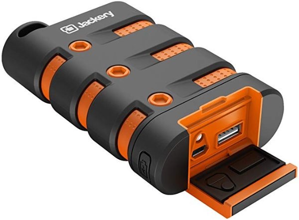 Jackery Waterproof Charger Portable Charger, Jackery Armor Power Bank 9000mAh External Battery [Water/Shock/Dust Proof] with Emergency LED Flashlight for Camping, Hiking and Other Outdoor Activities