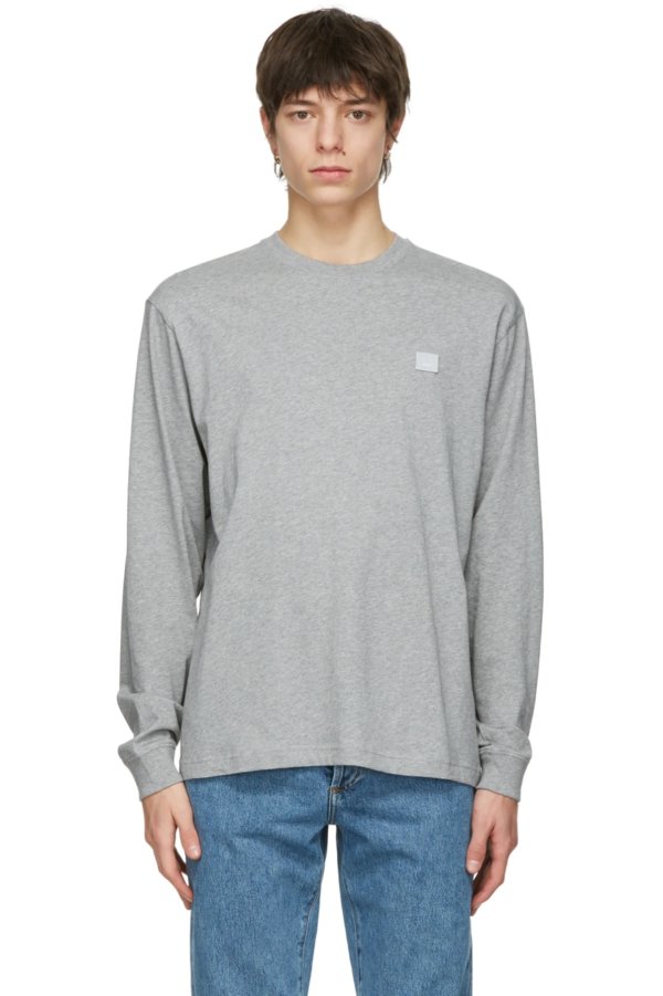 Grey Nash Patch Long Sleeve T-Shirt