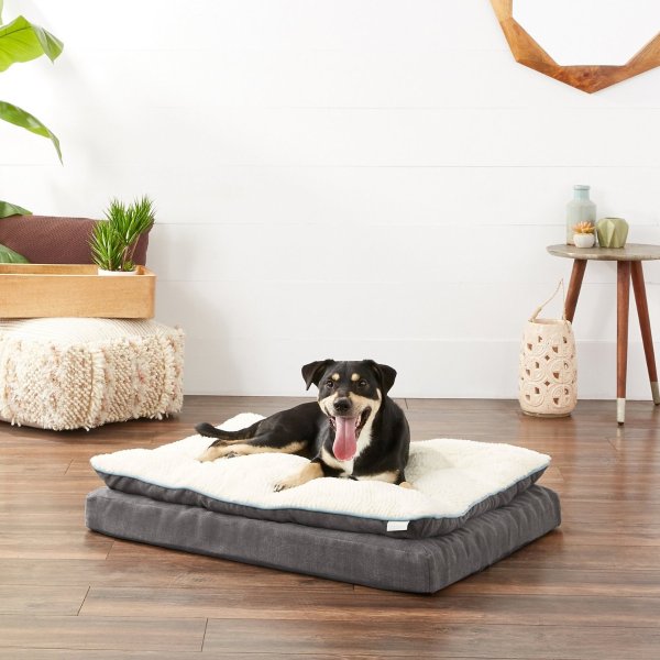 Plush Orthopedic Pillowtop Dog Bed w/Removable Cover, Gray, Large - Chewy.com