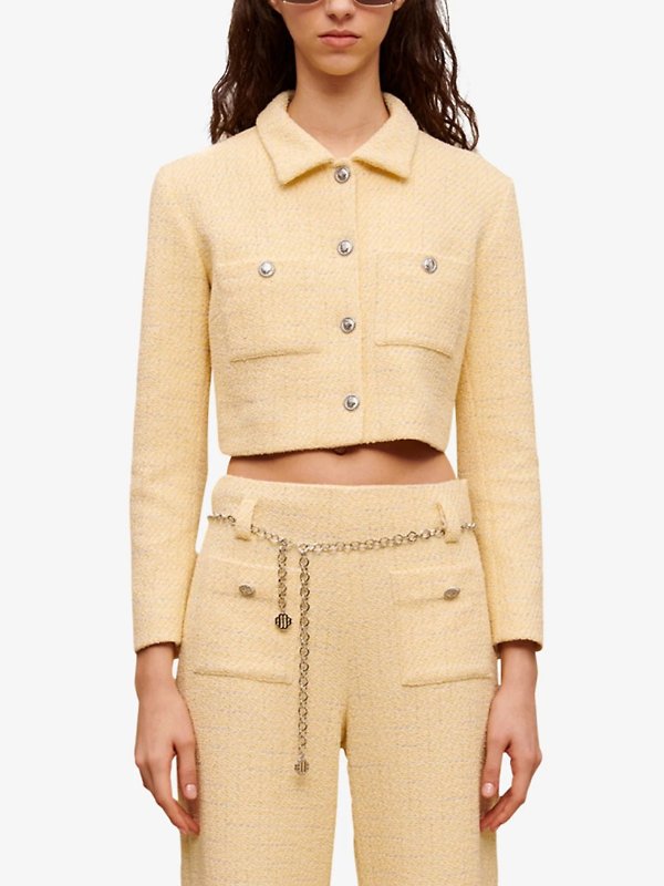 Villo checked cropped stretch-tweed jacket