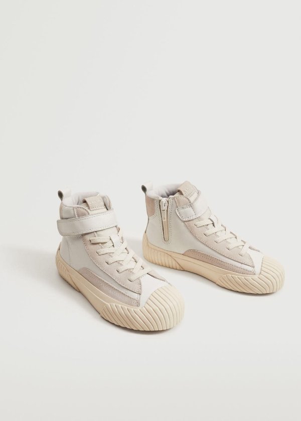 Velcro fastening leather sneakers - Girls | MANGO OUTLET USA