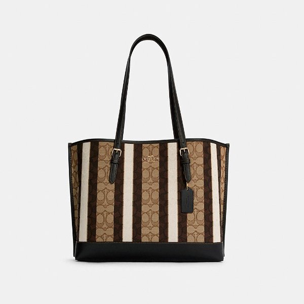 Mollie Tote in Signature Jacquard With Stripes