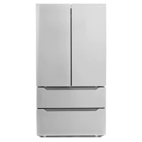 22.5 cu. ft. 4-Door French Door Refrigerator with Recessed Handle in Stainless Steel, Counter Depth
