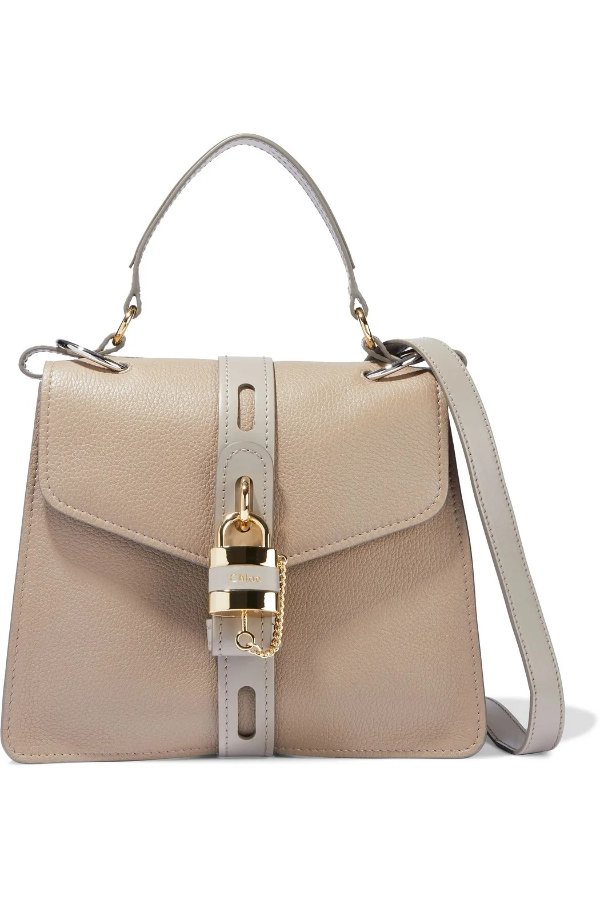 Aby medium textured-leather shoulder bag