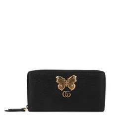  Leather Zip Around Wallet with Butterfly