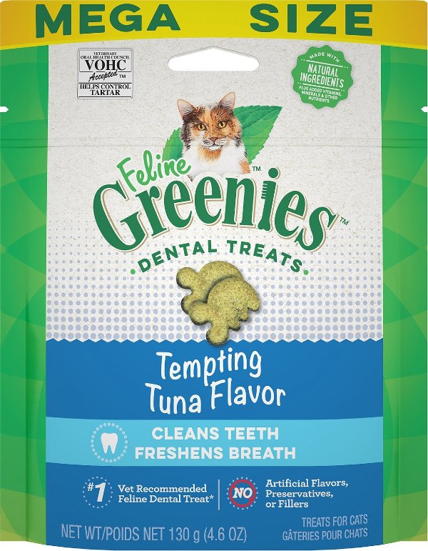 Feline Tempting Tuna Flavor Adult Dental Cat Treats, 4.6-oz bag - Chewy.com