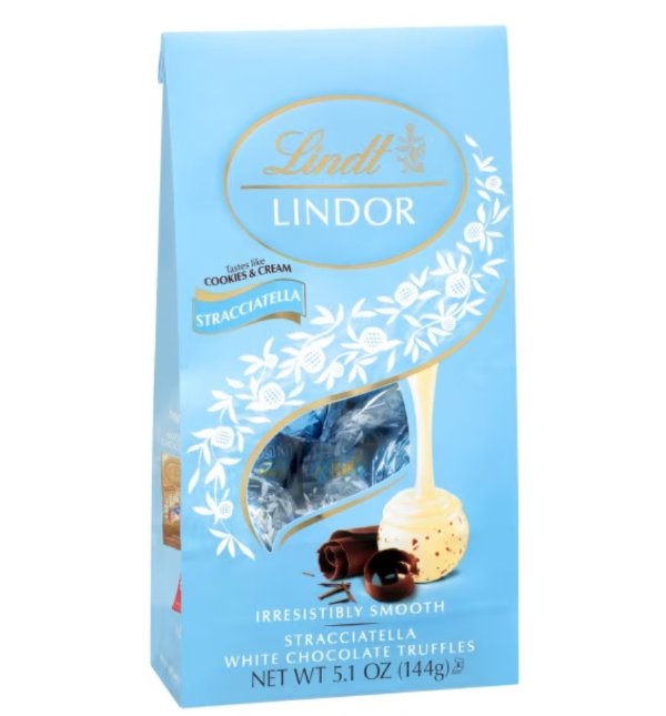 Lindt LINDOR Stracciatella White Chocolate Truffles, Chocolates with Smooth, Melting Truffle Center, 5.1 OZ Bag