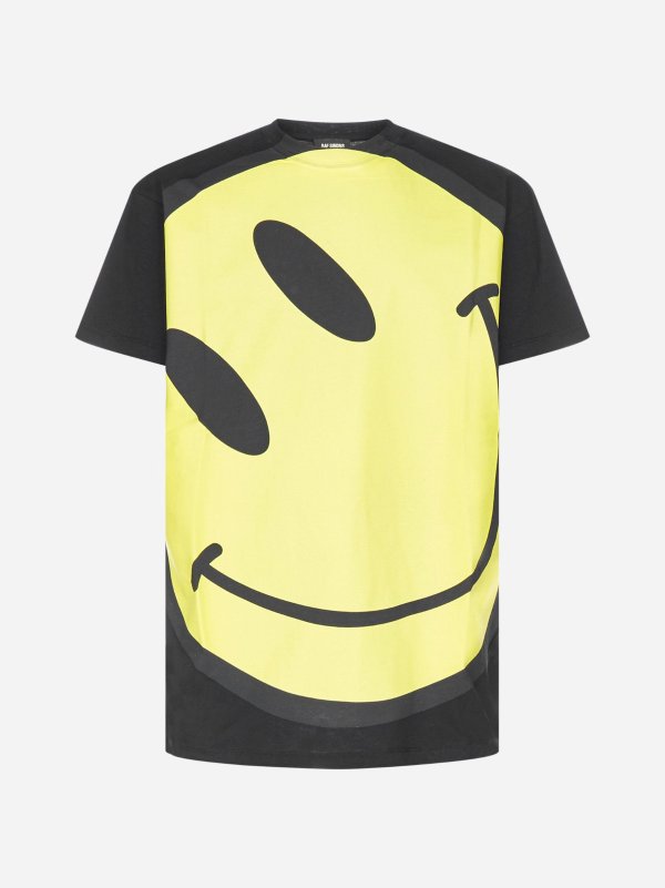 Smiley Face print oversized cotton t-shirt