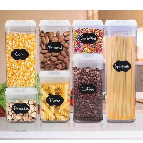 Airtight Food Storage Container Set with Re-Writable Labels (28-Piece)