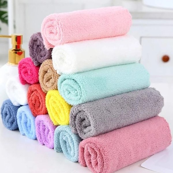 10pcs Random Color Household Thickened Kitchen Rags