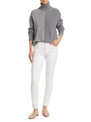 - Cashmere Colorblock Turtleneck Sweater
