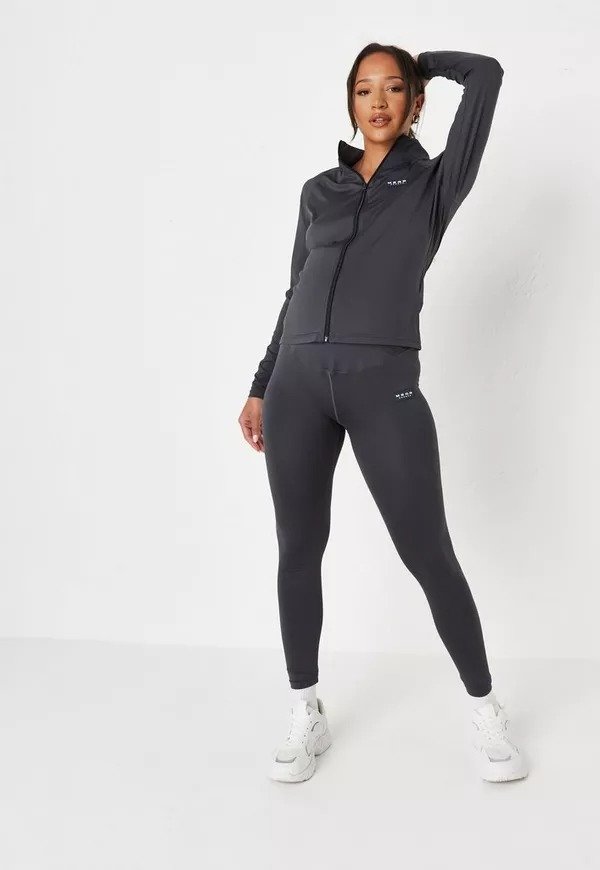 Missguided - Recycled Charcoal MSGD Sports Maternity Gym Leggings