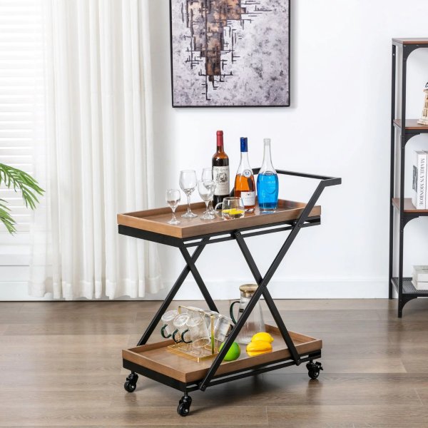 Entertainment Cart, Wood and Black