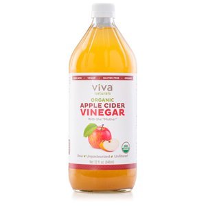 Viva Naturals Organic Apple Cider Vinegar with the Mother Raw Unfiltered & Non-GMO 32 oz Glass Bottle