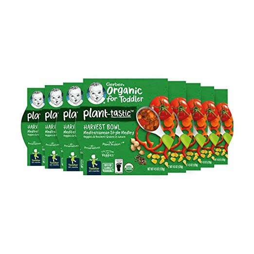 Organic Baby Food, Toddler, Plant-tastic, Harvest Bowl, Mediterranean Medley, 4.5 oz (Pack of 8)