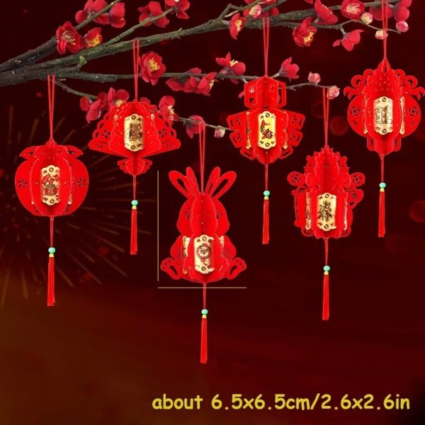 6pcs New Year's Lantern Pendants For Spring Festival, Decoration For Lunar New Year - Sports & Outdoors - Temu