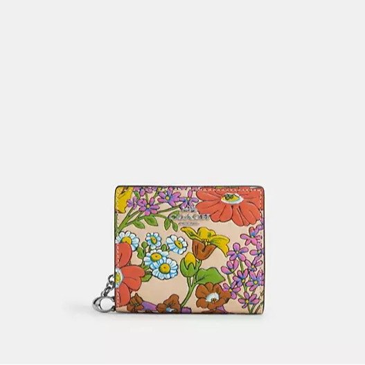 Snap Wallet With Floral Print