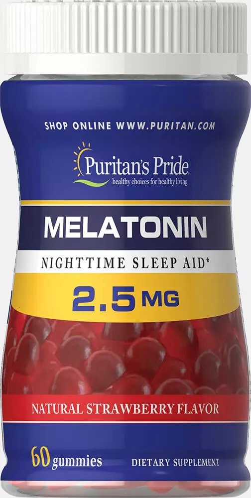 Melatonin Gummy 2.5 mg Strawberry Flavor 60 Gummies | Sleep & Relaxation Supplements | Puritan's Pride