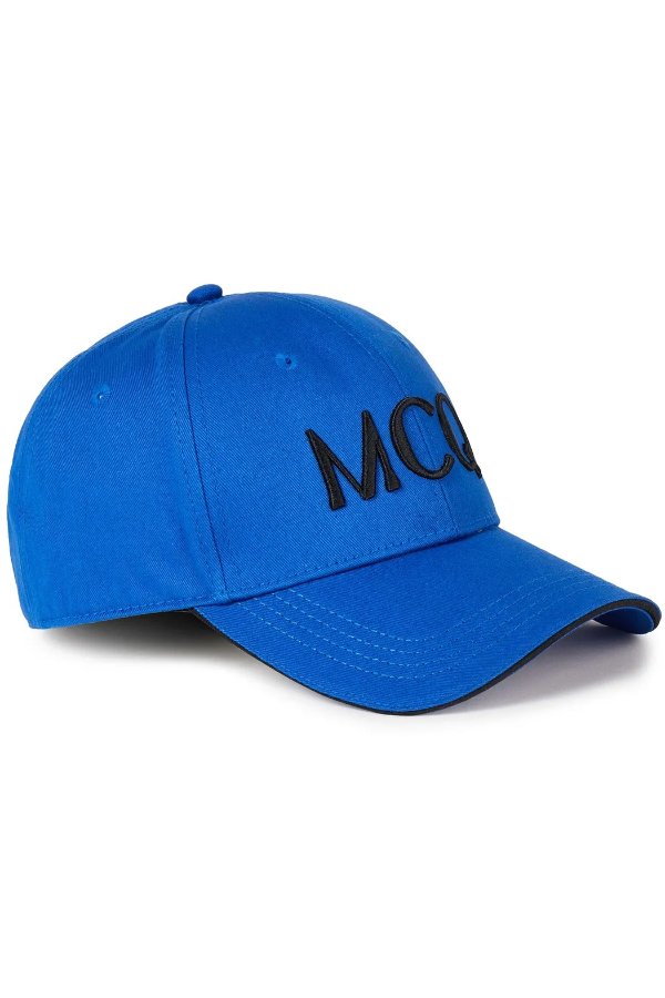 Embroidered cotton-twill baseball cap