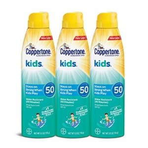 闪购：Coppertone 水宝宝儿童防晒喷雾 SPF 50 (5.5盎司) 3瓶