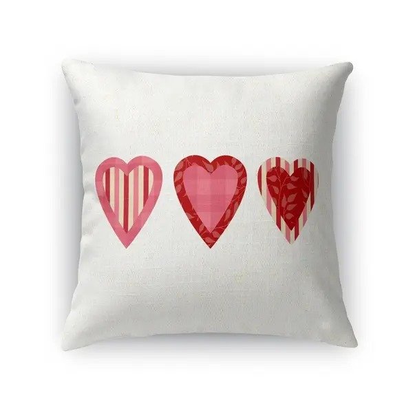 3 HEARTS Throw Pillow by Kavka Designs