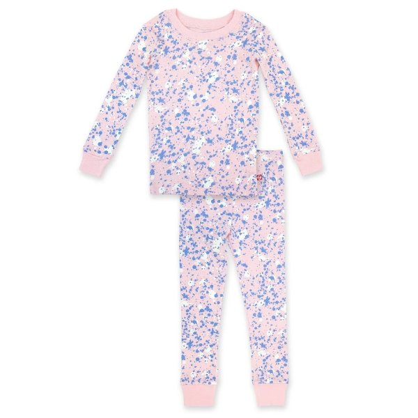 Paint Splatter Organic Cotton Pajama Set - Baby Pink