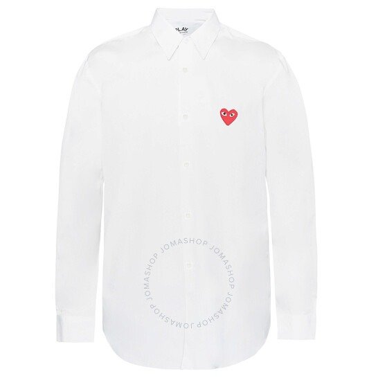 Heart Logo Cotton Shirt In White