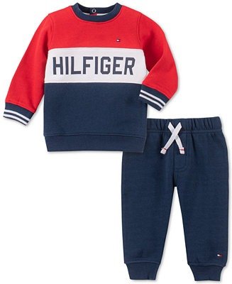 Baby Boys 2-Pc. Colorblocked Fleece Sweatshirt & Jogger Pants Set