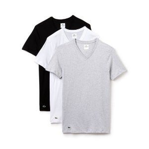 Lacoste Essentials Collection 3-Pack V-Neck T-Shirts