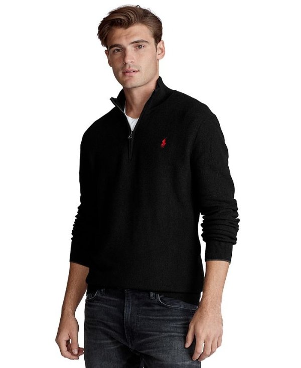 Men's Cotton Quarter-Zip Sweater