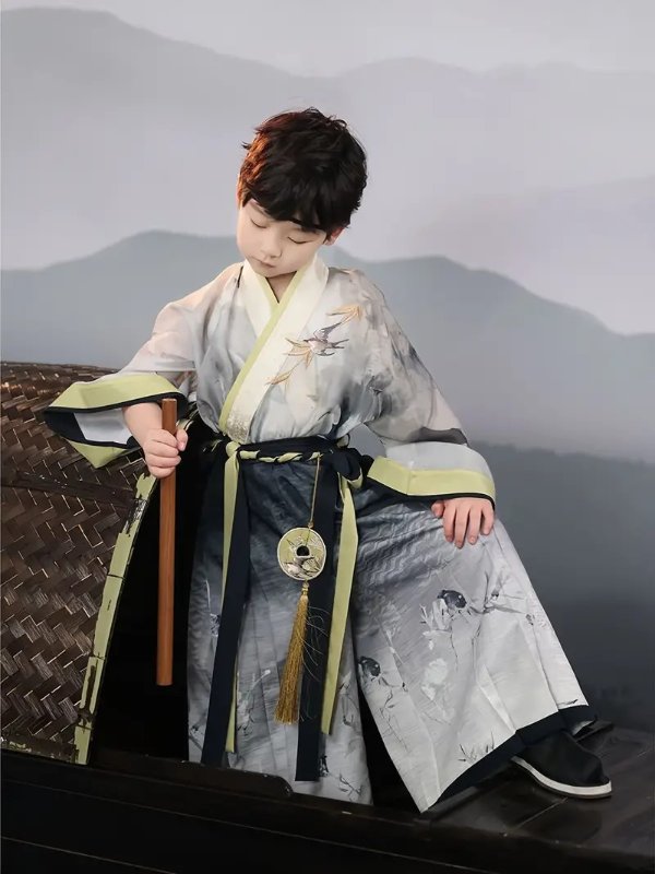 Chinese Style Hanfu Tang Suit Boys Summer Clothes Ink Print Culture Costume | Check Out Today's Deals Now | Temu