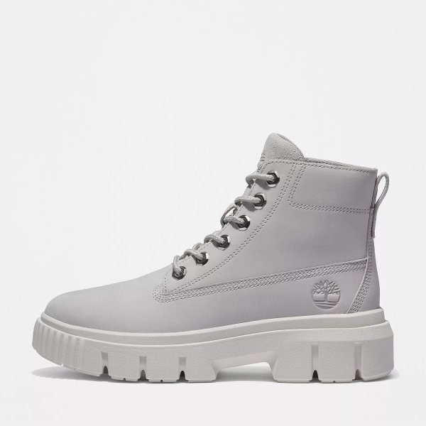 Greyfield leather boots in light gray