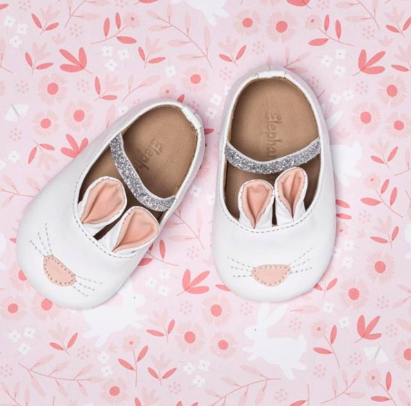 - Baby Girl's Leather Bunny Slippers