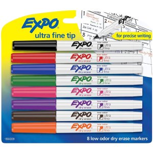 EXPO 1884309 Low-Odor Dry Erase Markers, 8-Count