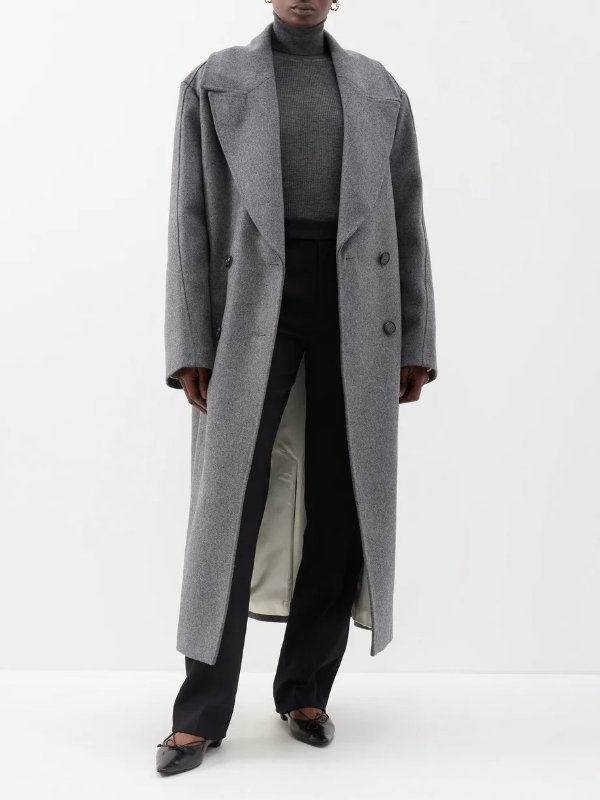 Oversized double-breasted wool-blend coat | Rohe