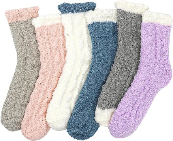 Fuzzy Socks for Women Warm Fluffy Socks Winter Cozy Socks Colorful Plush Slipper Socks Home Sleep Socks Indoor