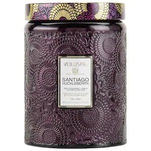Santiago Huckleberry Large Glass Jar Candle