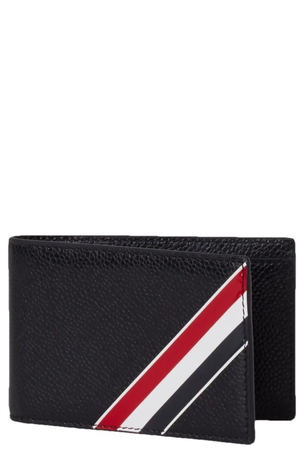 Stripe Leather Bifold Wallet