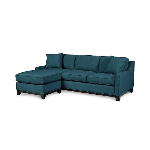Keegan 90" 2-Piece Fabric Reversible Chaise Sectional Sofa