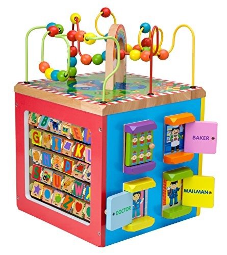 ALEX Discover My Busy Town Wooden Activity Cube