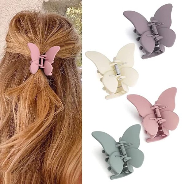 Butterfly Hair Clips Butterfly Claw Clips Hair Clips for Women Hair Clips for Thick Hair Matte Hair Clips Medium Hair Clips Big Butterfly Clips for Women Cute Hair Clips