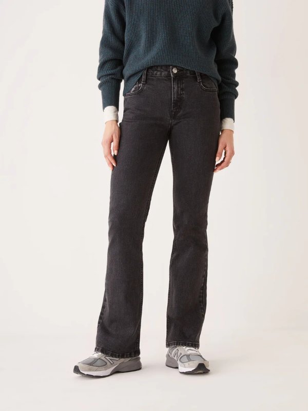 The Joan Mid Rise Bootcut Jean in Washed Black