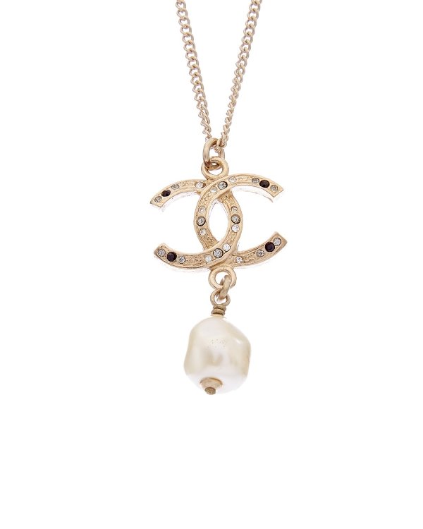Gold-Tone CC Pearl Necklace