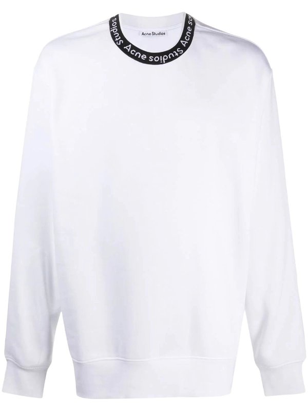 Logo Collar Sweatshirt White