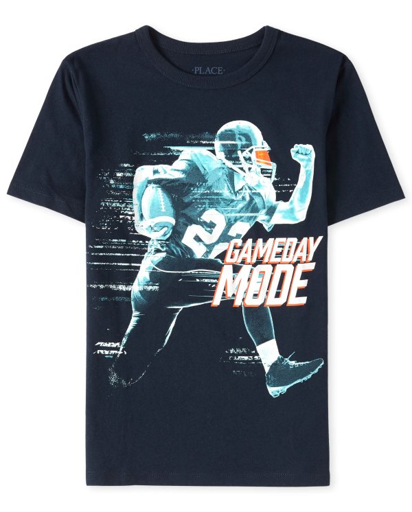 Boys Short Sleeve 'Gameday Mode' Football Graphic Tee