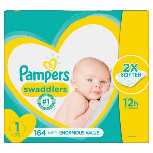 Walmart Size N & Size 1 Pampers Swaddlers Diapers, Enormous Packs (Total 304 Diapers) + Free $15 Gift Card