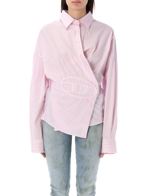 D-Sizen-N2 Asymmetric Design Striped Shirt – Cettire
