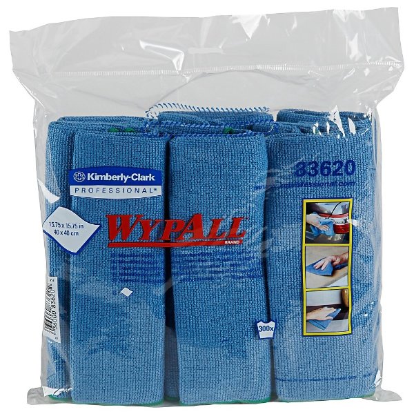 WypAll Microfiber Dry Cloths, Blue, 6/Pack (83620)